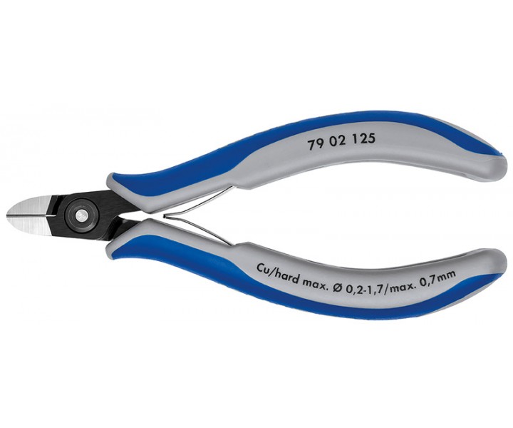 Бокорезы прецизионные, округлая головка, 125 мм, 2-комп ручки, SB Knipex KN-7902125SB
