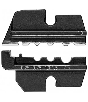 Плашка опрессовочная: неизолированные кабельные наконечники DIN 46237/46341, 0.25-2.5 мм², 3 гнезда Knipex KN-974910